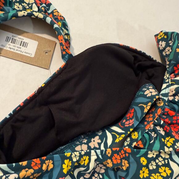 Albion Swim Top Size M Costa Floral Bella Bikini Crop NWT Ruffle Straps - Picture 7 of 11